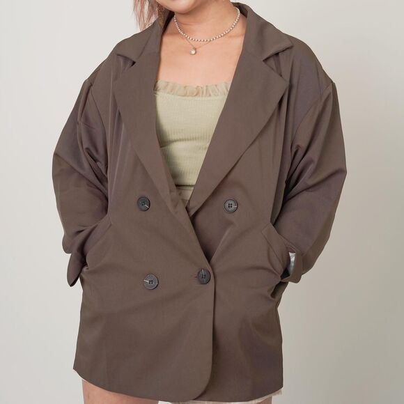 Jackets & Blazers - Brown Double Breasted Blazer